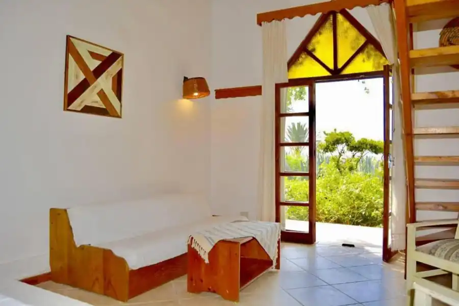 Beachside Bungalow living room and garden door